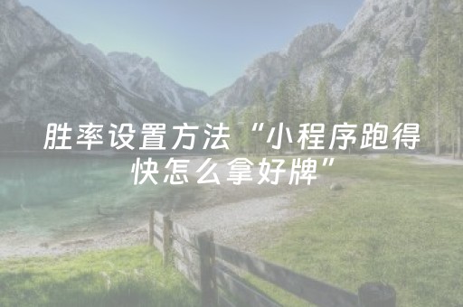 胜率设置方法“小程序跑得快怎么拿好牌”（详细透视教程）-哔哩哔哩