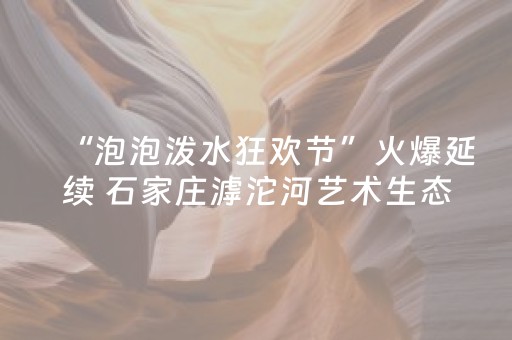 “泡泡泼水狂欢节”火爆延续 石家庄滹沱河艺术生态岛清凉狂欢加场