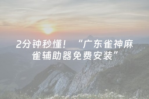 2分钟秒懂！“广东雀神麻雀辅助器免费安装”（详细透视教程）-哔哩哔哩