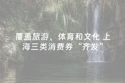覆盖旅游、体育和文化 上海三类消费券“齐发”
