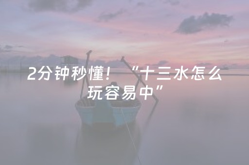 2分钟秒懂！“十三水怎么玩容易中”（详细辅助教程）-哔哩哔哩