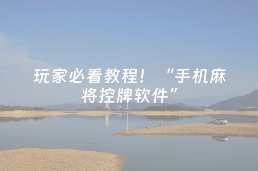 玩家必看教程！“手机麻将控牌软件”（详细透视教程）-哔哩哔哩