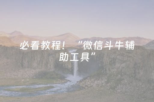 必看教程！“微信斗牛辅助工具”（详细透视教程）-哔哩哔哩