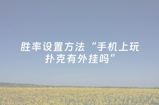 胜率设置方法“手机上玩扑克有外挂吗”（详细透视教程）-哔哩哔哩
