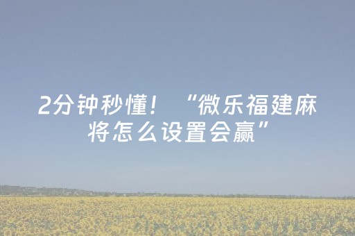 2分钟秒懂！“微乐福建麻将怎么设置会赢”（详细辅助教程）-哔哩哔哩