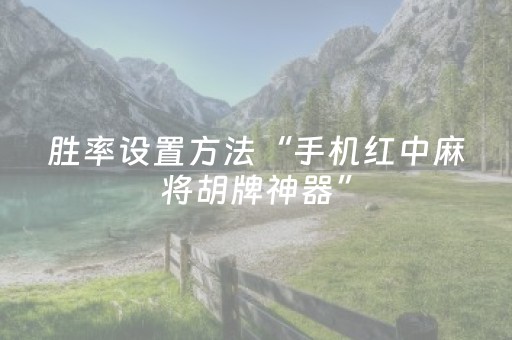 胜率设置方法“手机红中麻将胡牌神器”（详细透视教程）-哔哩哔哩