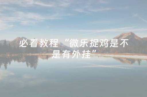 必看教程“微乐捉鸡是不是有外挂”（详细透视教程）-哔哩哔哩