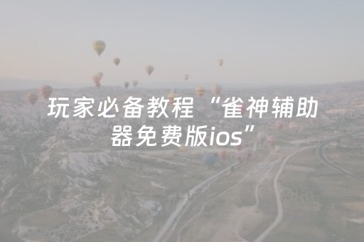 玩家必备教程“雀神辅助器免费版ios”（详细透视教程）-哔哩哔哩
