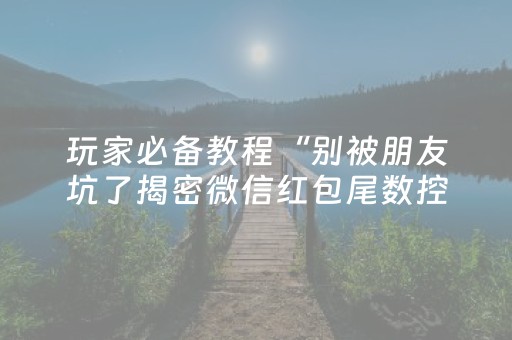 玩家必备教程“别被朋友坑了揭密微信红包尾数控制器多少钱”（详细透视教程）-哔哩哔哩