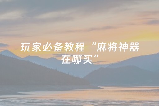 玩家必备教程“麻将神器在哪买”（详细透视教程）-哔哩哔哩