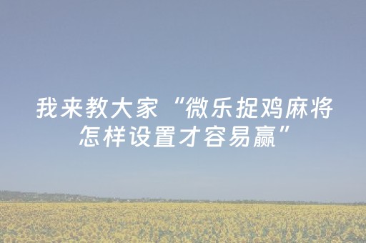我来教大家“微乐捉鸡麻将怎样设置才容易赢”（详细透视教程）-哔哩哔哩