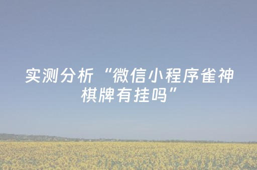 实测分析“微信小程序雀神棋牌有挂吗”（详细辅助教程）-哔哩哔哩