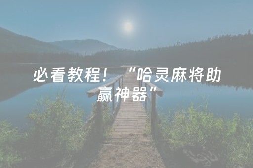 必看教程！“哈灵麻将助赢神器”（详细开挂教程）-哔哩哔哩