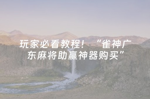玩家必看教程！“雀神广东麻将助赢神器购买”（详细开挂教程）-哔哩哔哩