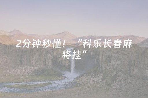 2分钟秒懂！“科乐长春麻将挂”（详细辅助教程）-哔哩哔哩