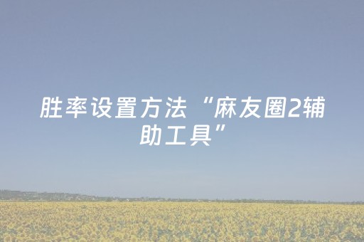 胜率设置方法“麻友圈2辅助工具”（详细透视教程）-哔哩哔哩