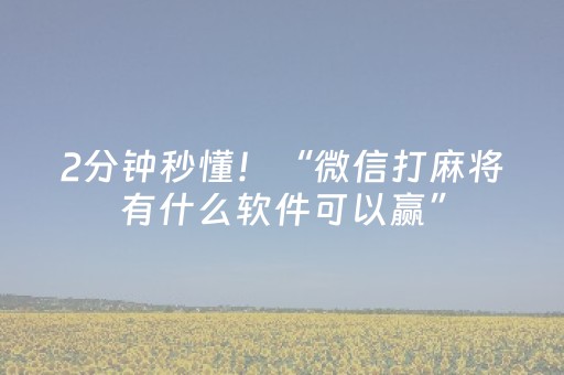 2分钟秒懂！“微信打麻将有什么软件可以赢”（详细开挂教程）-哔哩哔哩