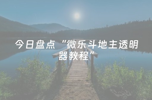 今日盘点“微乐斗地主透明器教程”（详细辅助教程）-哔哩哔哩