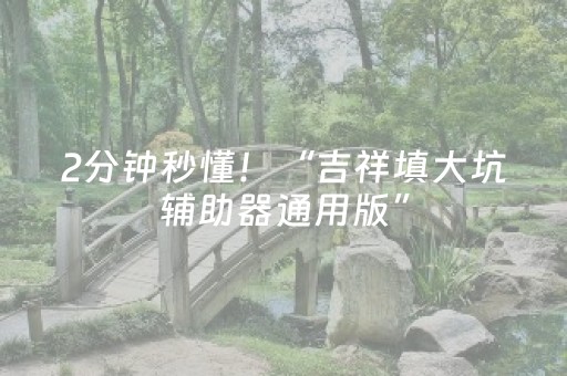 2分钟秒懂！“吉祥填大坑辅助器通用版”（详细辅助教程）-哔哩哔哩