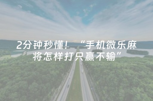 2分钟秒懂！“手机微乐麻将怎样打只赢不输”（详细开挂教程）-哔哩哔哩