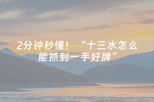 2分钟秒懂！“十三水怎么能抓到一手好牌”（详细辅助教程）-哔哩哔哩