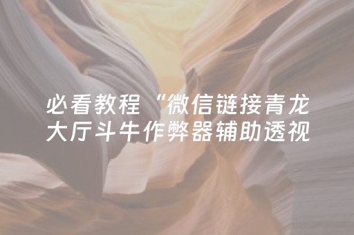必看教程“微信链接青龙大厅斗牛作弊器辅助透视软件”（详细透视教程）-哔哩哔哩