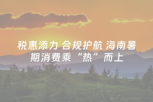 税惠添力 合规护航 海南暑期消费乘“热”而上