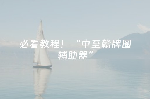 必看教程！“中至赣牌圈辅助器”（详细辅助教程）-哔哩哔哩