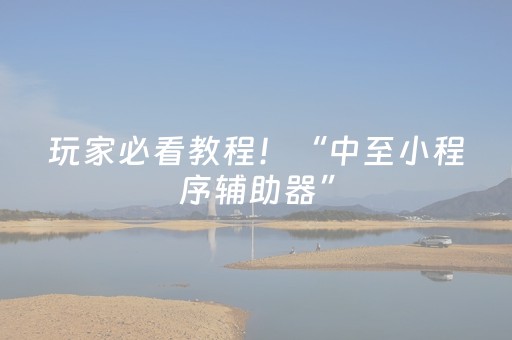 玩家必看教程！“中至小程序辅助器”（详细透视教程）-哔哩哔哩