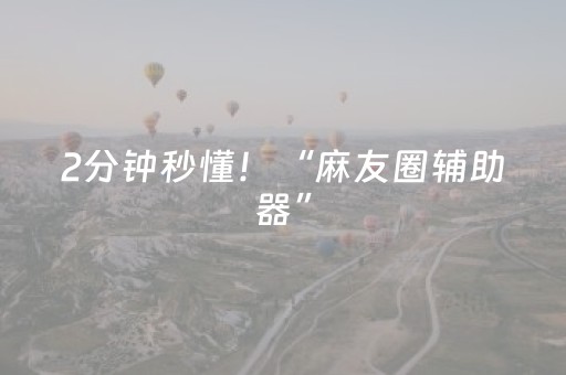 2分钟秒懂！“麻友圈辅助器”（详细开挂教程）-哔哩哔哩