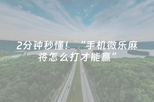 2分钟秒懂！“手机微乐麻将怎么打才能赢”（详细开挂教程）-哔哩哔哩