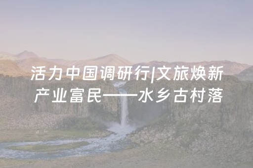 活力中国调研行|文旅焕新 产业富民——水乡古村落焕发新生机