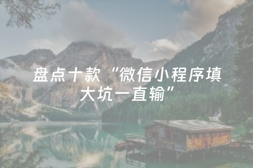 盘点十款“微信小程序填大坑一直输”（万能开挂器)