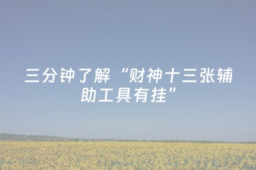 三分钟了解“财神十三张辅助工具有挂”（如何让系统发好牌)