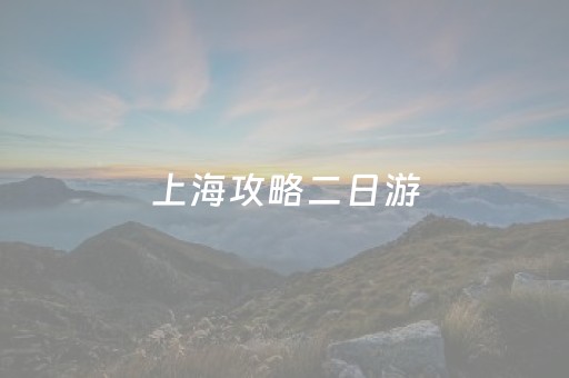 上海攻略二日游（上海攻略二日游最佳路线）