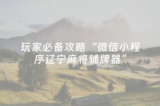 玩家必备攻略“微信小程序辽宁麻将辅牌器”（助赢神器购买)