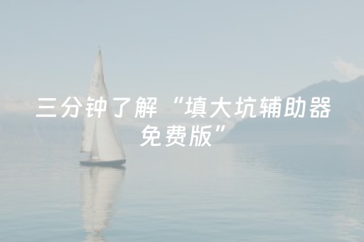 三分钟了解“填大坑辅助器免费版”（怎么能让牌好一点)