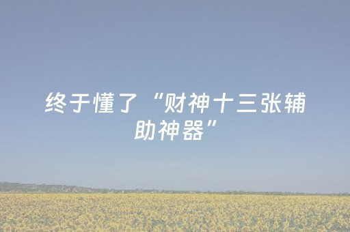 终于懂了“财神十三张辅助神器”（好友房怎么才能赢)