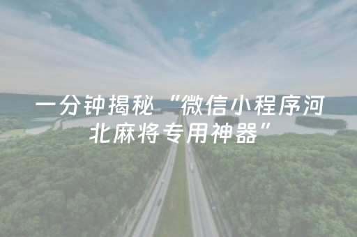 一分钟揭秘“微信小程序河北麻将专用神器”（装挂怎么安装)