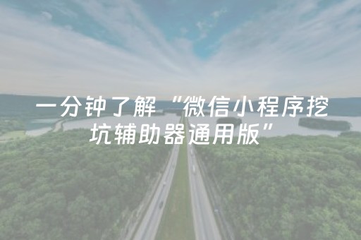 一分钟了解“微信小程序挖坑辅助器通用版”（必赢神器辅助器)