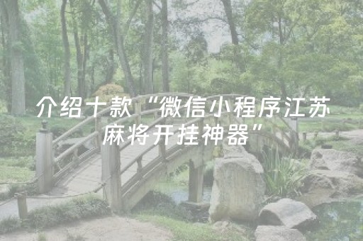 介绍十款“微信小程序江苏麻将开挂神器”（透明挂辅助器)
