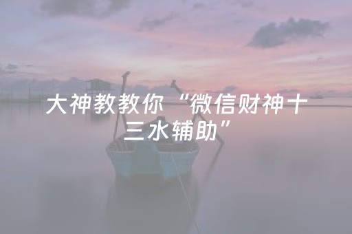 大神教教你“微信财神十三水辅助”（透明挂辅助器)