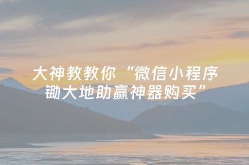 大神教教你“微信小程序锄大地助赢神器购买”（辅助神器免费)