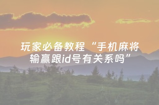 玩家必备教程“手机麻将输赢跟id号有关系吗”（软挂神器)
