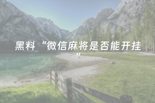 黑料“微信麻将是否能开挂”（开挂辅助脚本)