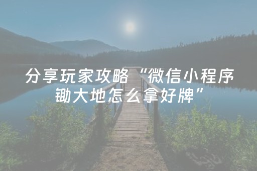 分享玩家攻略“微信小程序锄大地怎么拿好牌”（会员会提高胜率吗)