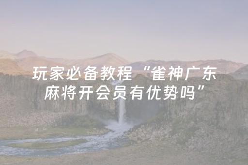 玩家必备教程“雀神广东麻将开会员有优势吗”（辅牌器插件购买)
