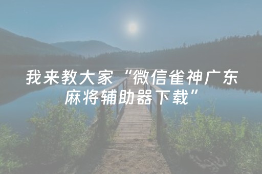 我来教大家“微信雀神广东麻将辅助器下载”（助赢神器购买)