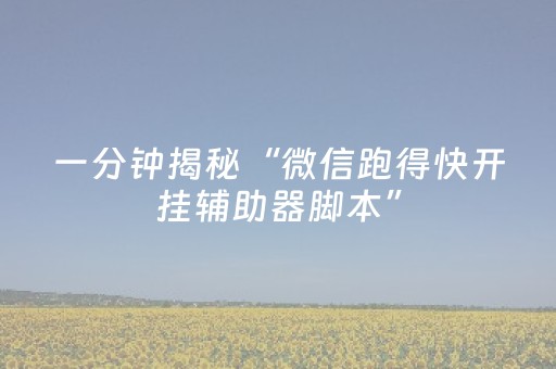 一分钟揭秘“微信跑得快开挂辅助器脚本”（辅助器通用版)