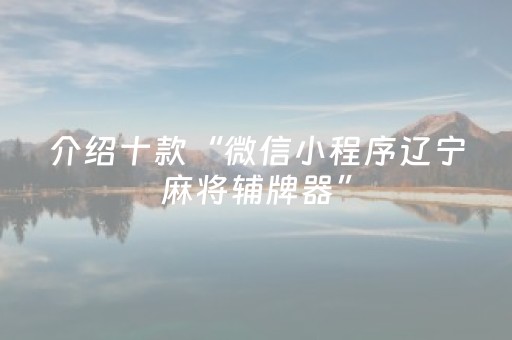 介绍十款“微信小程序辽宁麻将辅牌器”（自建房胜负规律)